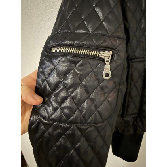 Y2K Members Only old school black jacket cropped sz S old school winter zip up - Picture 3 of 15